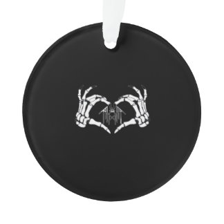 Skeletons Token Heart Hands  Ornament
