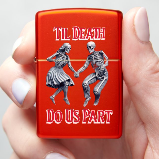 Skeletons Waltzing Till Death Do Us Part Zippo Lighter (In Hand)