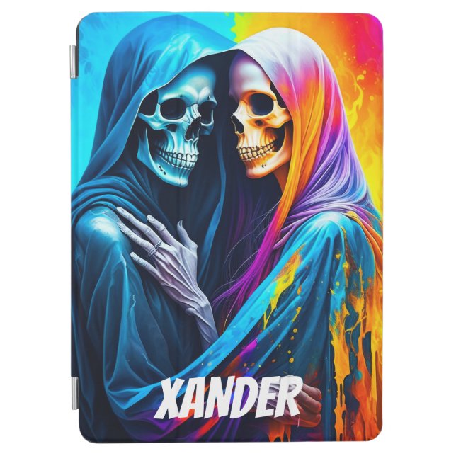 Skeletons Wrapped in a Rainbow Personalized iPad Air Cover (Front)