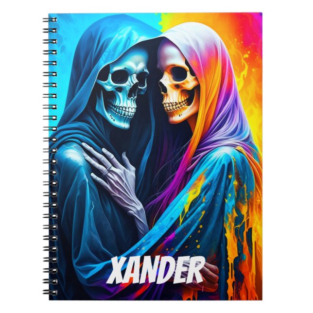 Skeletons Wrapped in a Rainbow Personalized Notebook (Front)