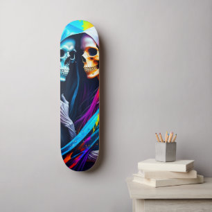 Skeletons Wrapped in a Rainbow Skateboard