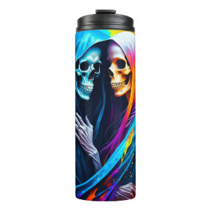 Skeletons Wrapped in a Rainbow Thermal Tumbler