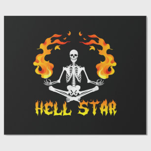 Skeletons Yoga Become Hell Star Wrapping Paper