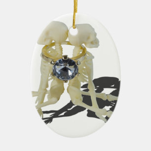 SkeletonsChokedByEngagementRing070515 Ceramic Ornament