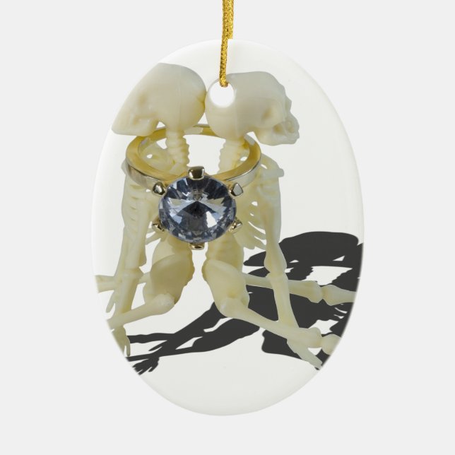 SkeletonsChokedByEngagementRing070515 Ceramic Ornament (Front)