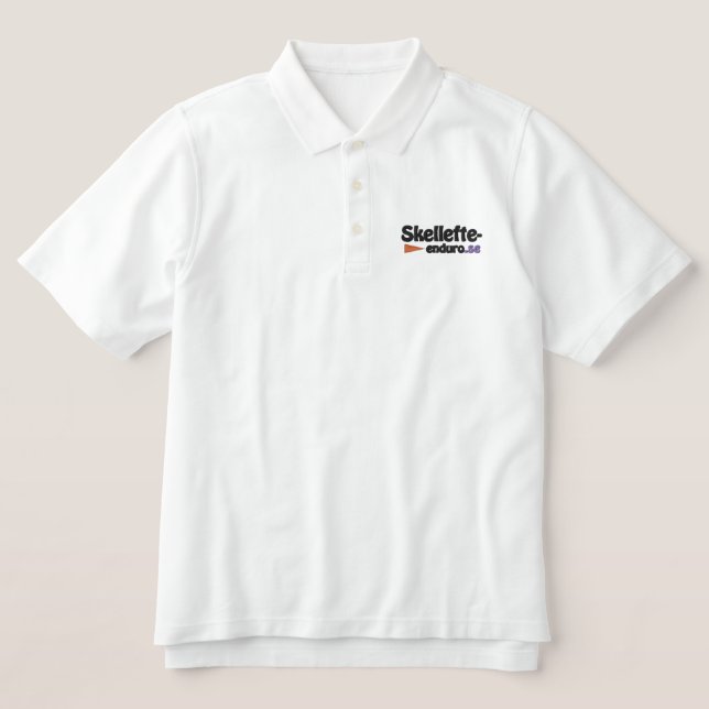 Skellefte-enduro, black brothure, embroidered polo shirt (Design Front)