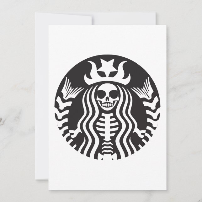 Skeloqueen Top Tee Scary Halloween Street Hipster Card (Front)