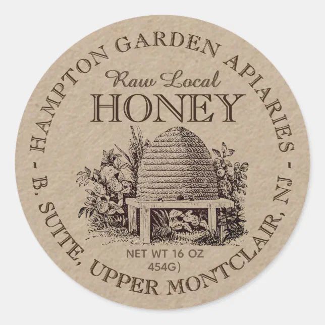 Skep Your Name Here Apiary Honey Jar Label | Zazzle