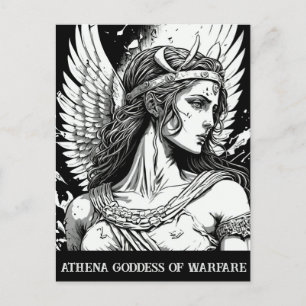 Sketch Art Athena Goddess of Warfare Postcard