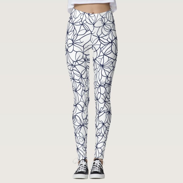 Sketch Beauty LuLaRoe Black Floral Leggings (Front)