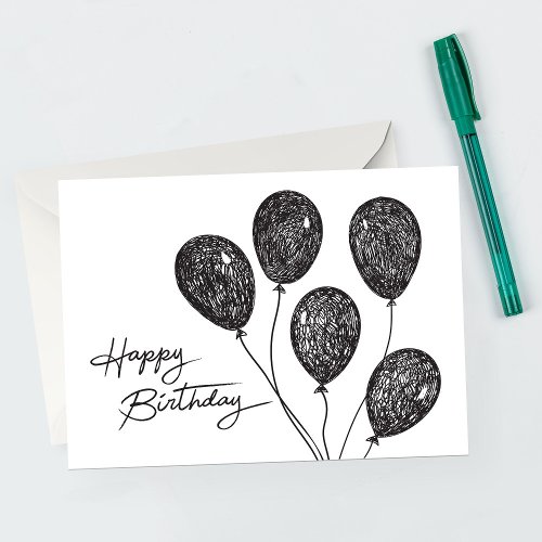 Sketch Birthday Balloons Birthday Card