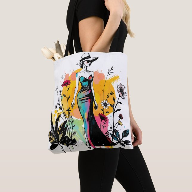 Sketch & Bloom Reversible Double faced ✏️🌸 Tote Bag (Close Up)