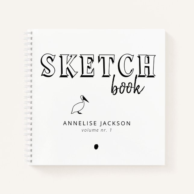 Sketch book artist name typography sketchbook (Front)