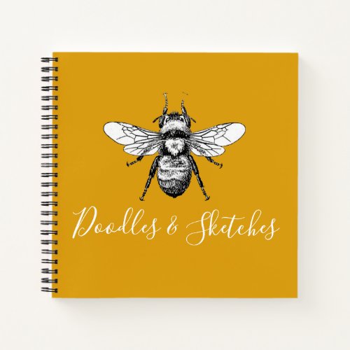 Sketch Book Whimsical Bee Orange
