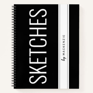 Sketch Book with Large Title Personalized Name