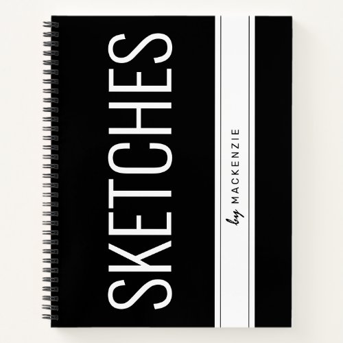 Sketch Book with Large Title Personalized Name