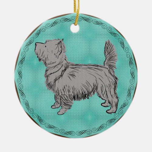 Sketch Cairn Terrier Ceramic Ornament