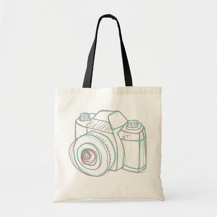sketch camera tote bag Zazzle