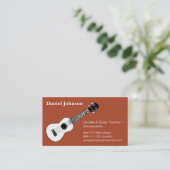 Sketch, casual, relax ukulele and guitar teacher business card (Standing Front)
