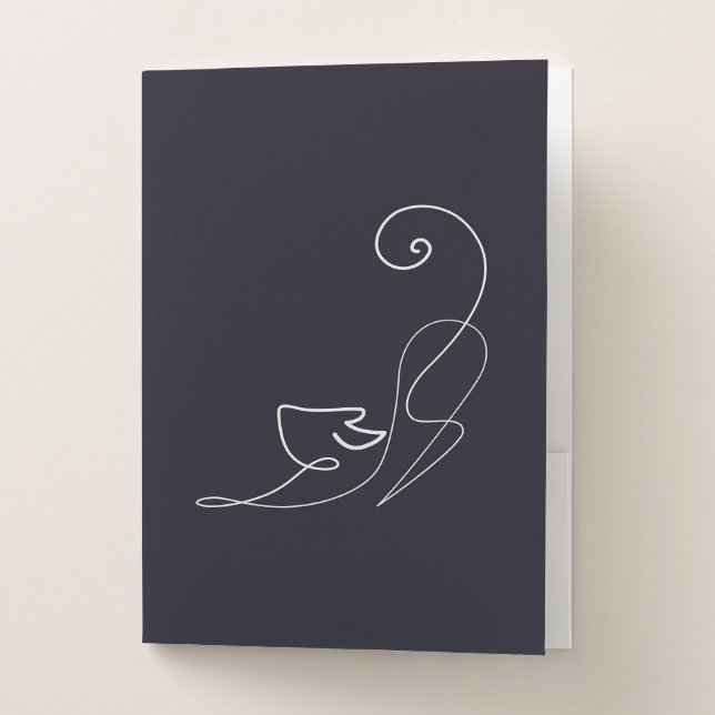 Sketch Cat Drawing | Art Cat Lover Gifts Pocket Folder (Front)