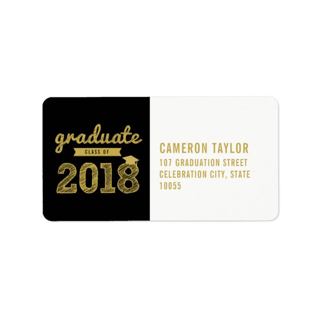 Sketch Class Of 2018 Graduation Address Labels