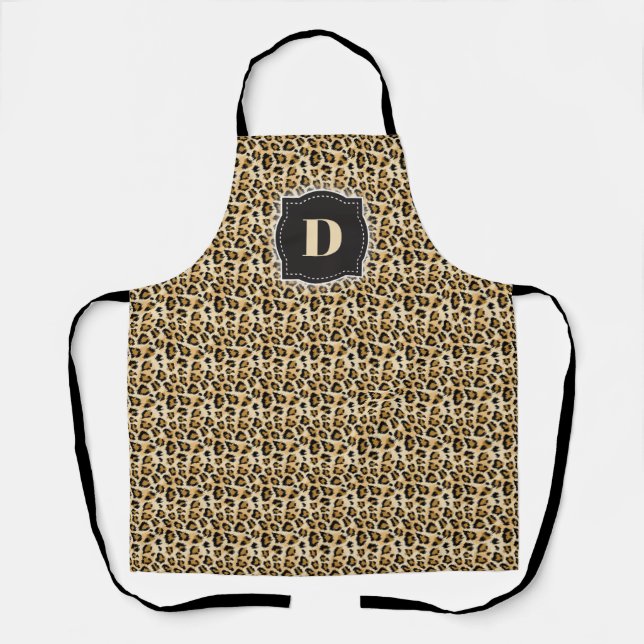 Sketch Classic Leopard Pattern w/ Custom Monogram Apron (Front)