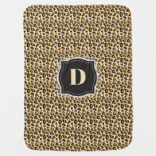 Sketch Classic Leopard Pattern w/ Custom Monogram Baby Blanket