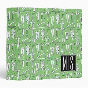 Sketch Crocodile Pattern   Monogram Binder