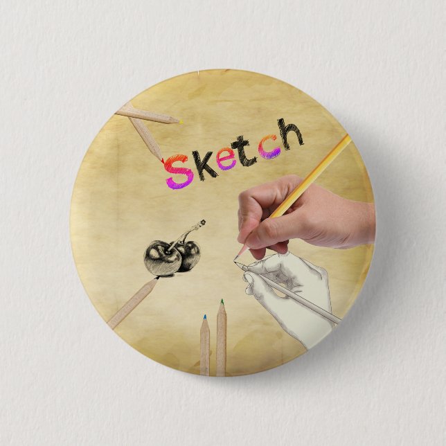 Sketch Designs pin/ Button (Front)