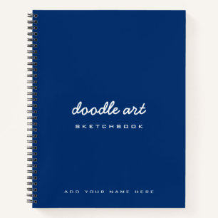 Sketch doodle art name sketchbook indigo blue notebook