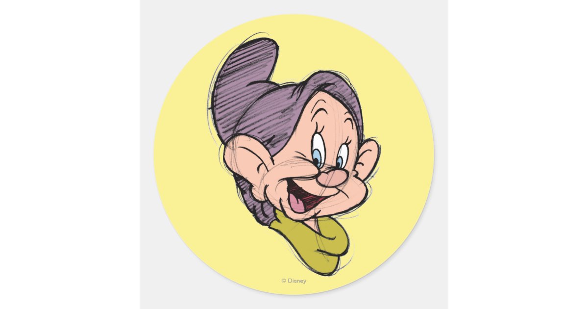 Sketch Dopey Classic Round Sticker Zazzle 