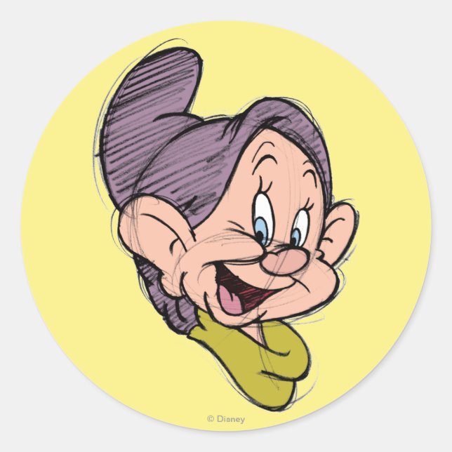 Sketch Dopey Classic Round Sticker (Front)