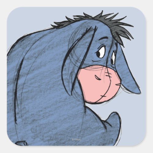 Sketch Eeyore 1 Square Sticker