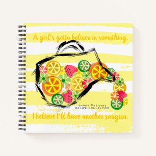 Sketch fruit sangria personalized recipe cookbook notebook
