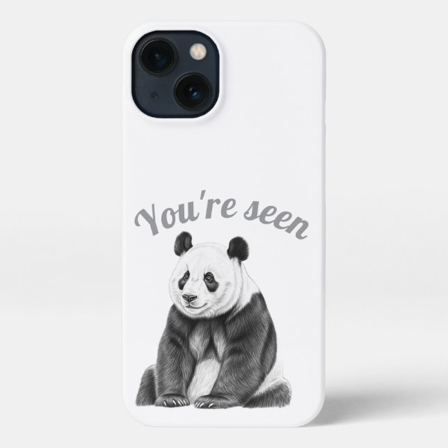 Sketch Giant Panda You're Seen iPhone Case (Back)