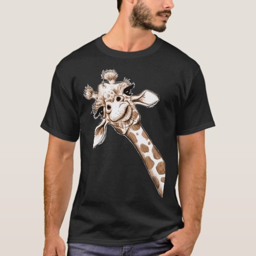 Sketch Giraffe Art T_Shirt