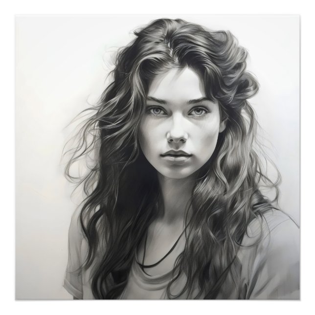 Sketch Girl Photo Print (Front)