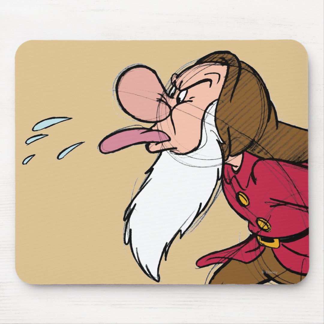 Sketch Grumpy Mouse Pad Zazzle