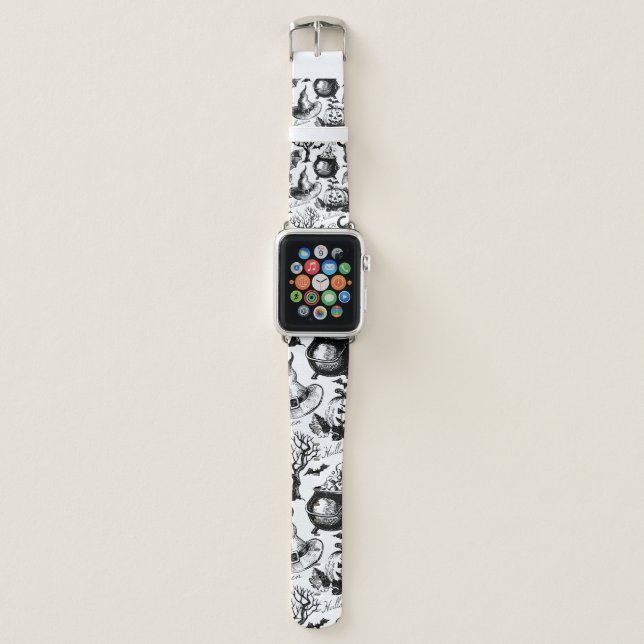 Sketch Halloween seamless pattern Apple Watch Band (Front)