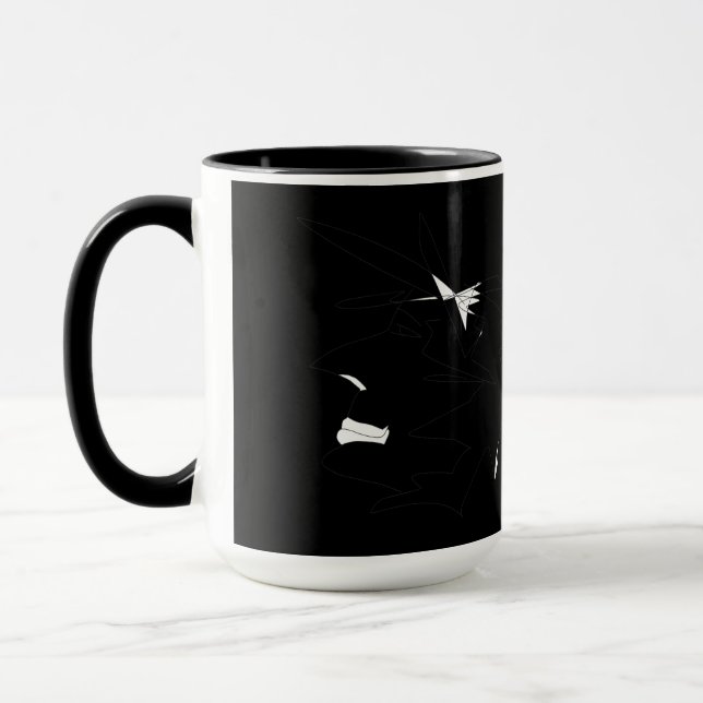 Sketch Head Weird Wild Hairstyle Face Mug Cup (Left)