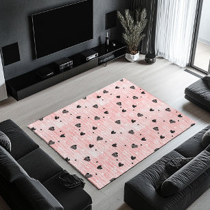 Sketch Hearts Lovely Wedding Love Gift Area Rug
