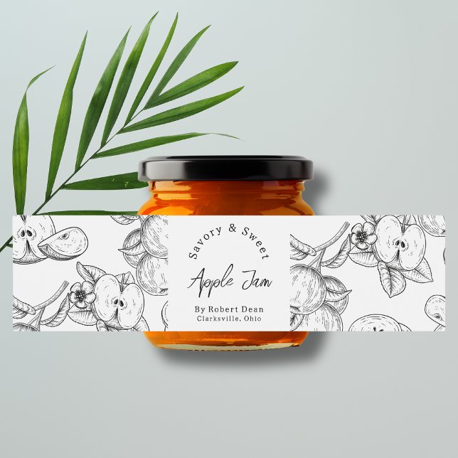  Sketch Homemade Apple Jam Wrap-around Label (Creator Uploaded)