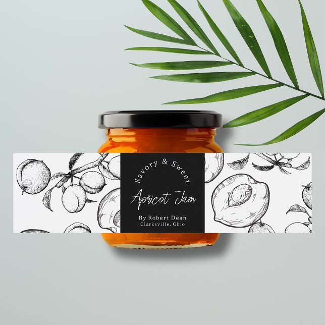 Sketch Homemade Apricot Jam Wrap-around Label (Creator Uploaded)