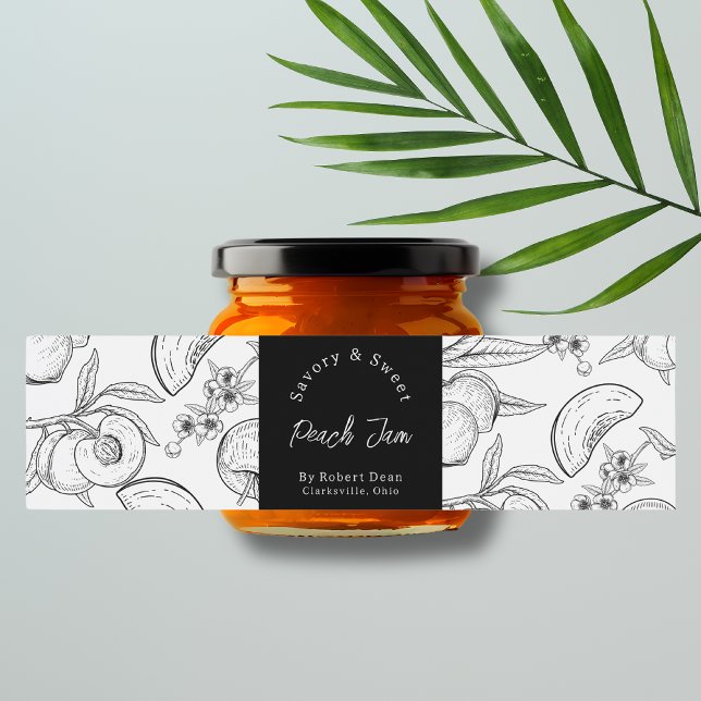  Sketch Homemade Peach Jam Wrap-around Label (Creator Uploaded)