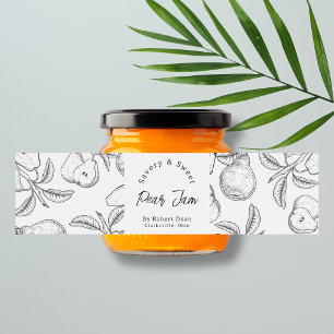 Sketch Homemade Pear Jam Wrap-around Label