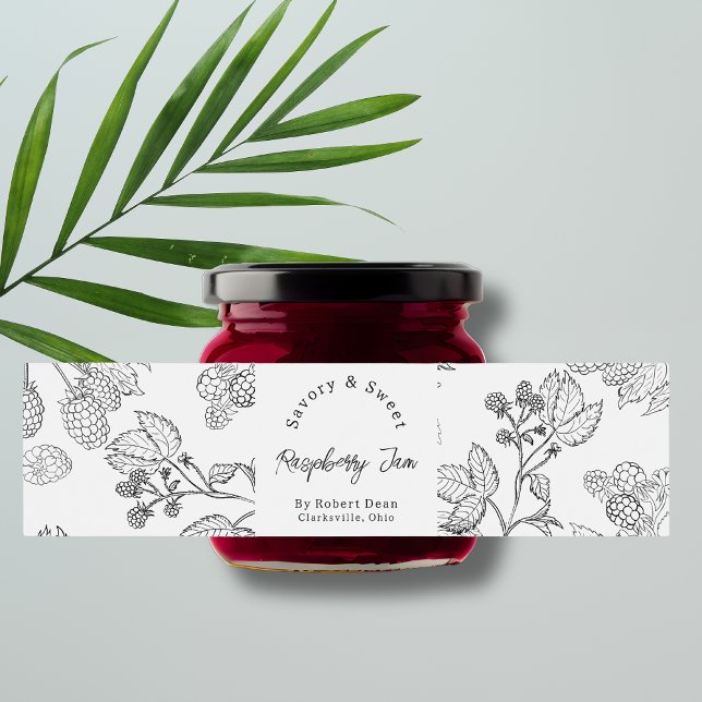  Sketch Homemade Raspberry Jam Wrap-around Label (Creator Uploaded)