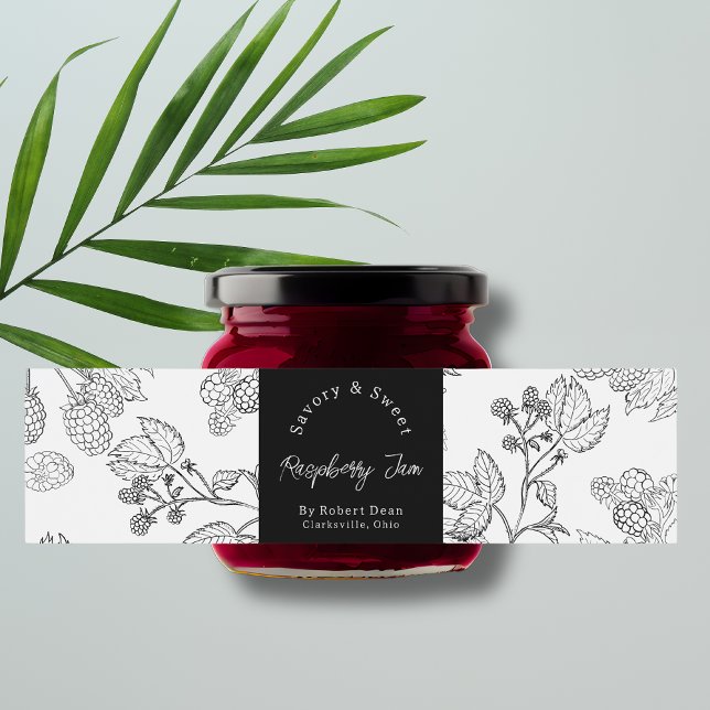  Sketch Homemade Raspberry Jam Wrap-around Label (Creator Uploaded)