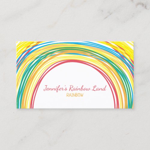 Sketch Kids Drawing Rainbow Business Card