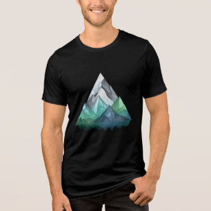 Sketch lines a geometric triangular mountain land Tri-Blend shirt
