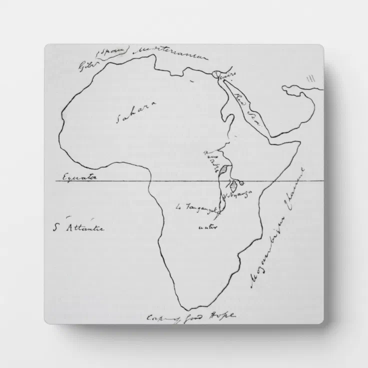 Sketch Map of Africa Plaque | Zazzle